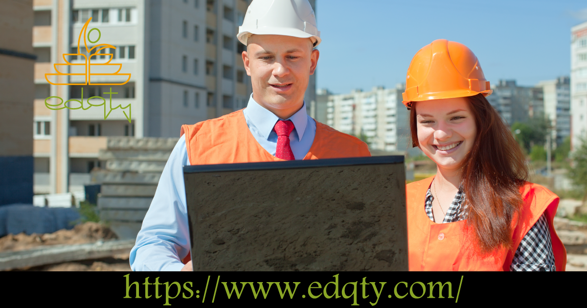 Engineers reviewing plans on a construction site representing the practical training and real-world experience offered by top engineering universities in Canada